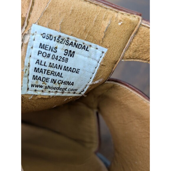 Lucio Ricci Mens Fisherman Dress Sandals Brown Leather Vent Toe Shoes Sz 9 main image 4